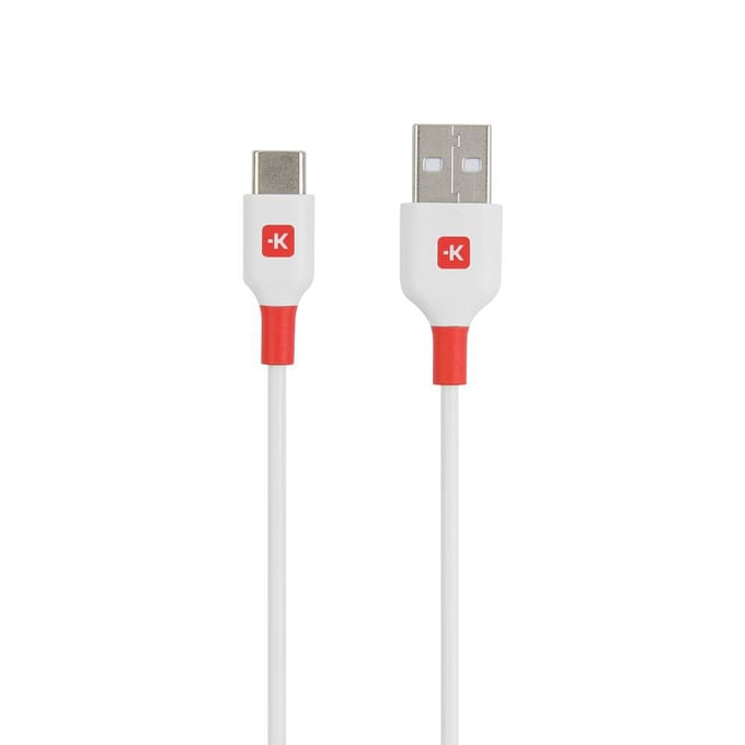 Skross USB-kabel USB 2.0 USB-A stekker 2.00 m Wit Rond SKCA0003A-C200CN