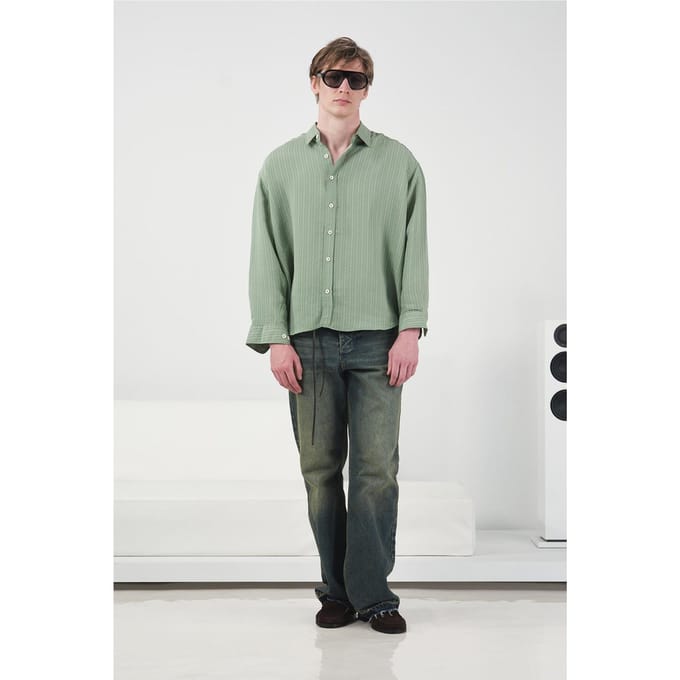 Casuele Gestreepte Lange Mouwen Knop Shirt