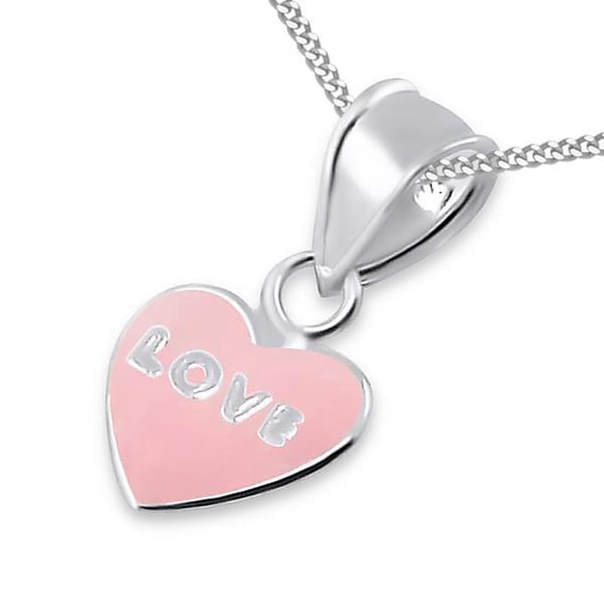 Princess Ketting Axo - 925 Zilver E-Coating - Hartje - 8x7mm - 38cm