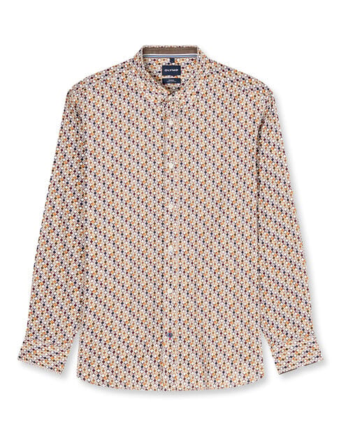 OLYMP Casual Overhemd, Regular Fit, Kent, Bruin