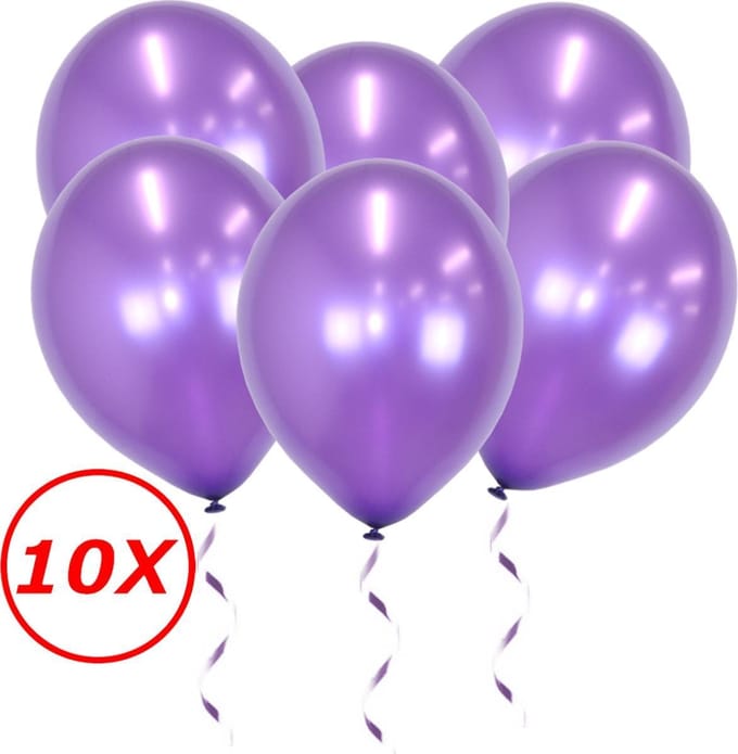 Paarse Ballonnen Metallic 10St Feestversiering Verjaardag Ballon