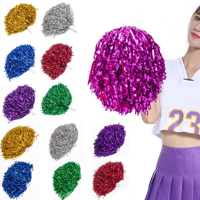 Cheerleading Pompons Herbruikbaar Effen Kleur Flits Effect Plastic Cheerleading Pompons Bal voor Basketbal blue