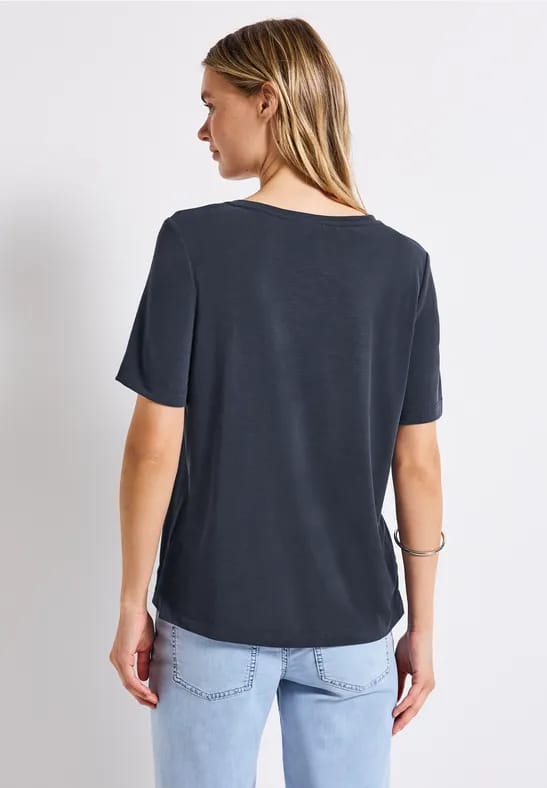 Silk-Look Shirt met tekst