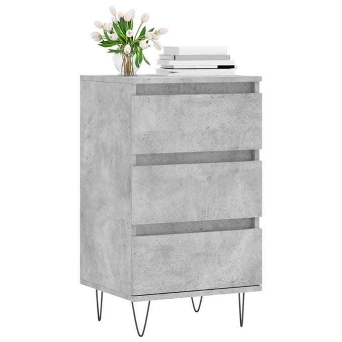 vidaXL - Dressoir - 40x35x70 - cm - bewerkt - hout - betongrijs