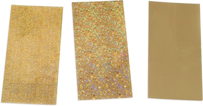 Versierwas Assortiment - Wax Strips - Kaarsen Decoreren - Verschillende Patronen - 3 Vellen - Goud