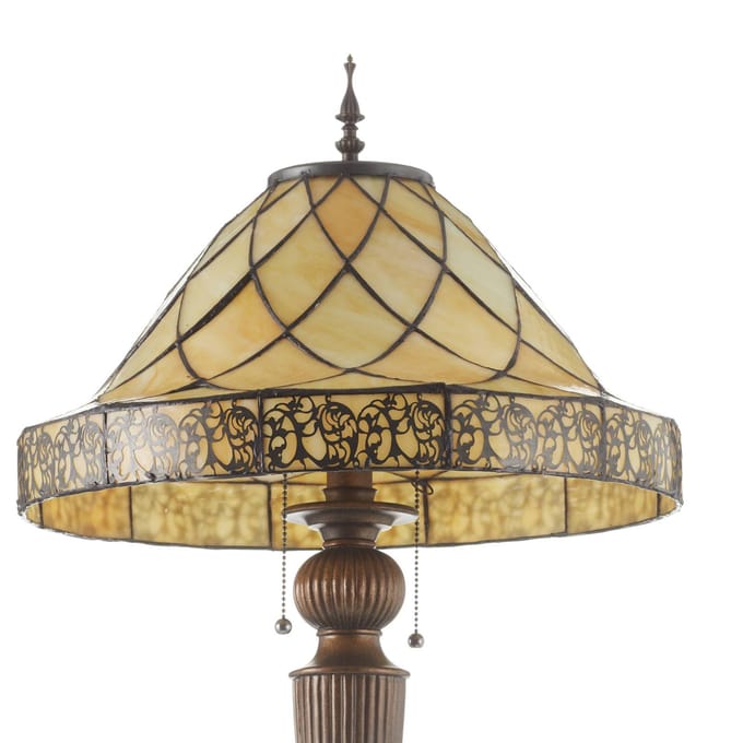 Clayre&Eef Decoratieve vloerlamp Diamond met Tiffany-kap