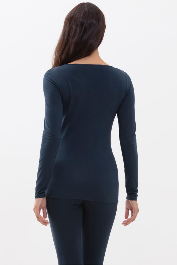 Top 1/1-lange mouwen Serie Cotton Pure Night Blue