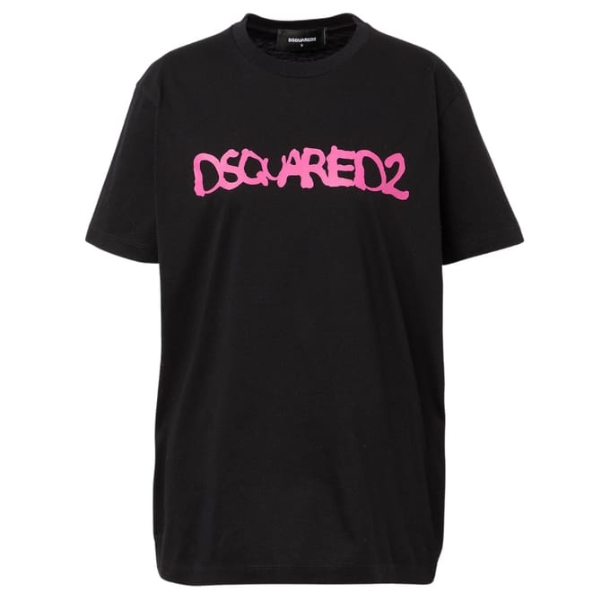 Dsquared2 Graffiti Spray Logo Zwart T-shirt
