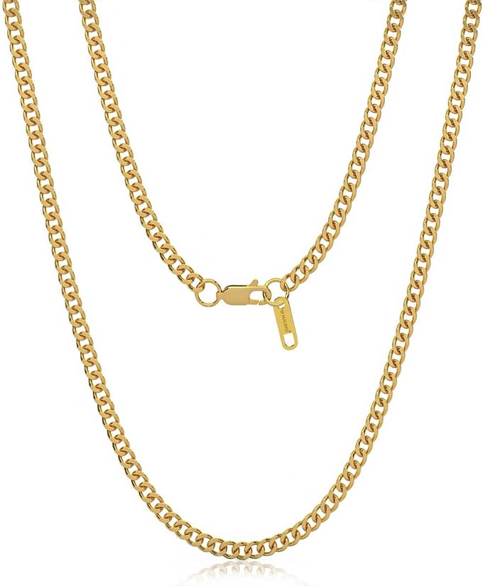 Malinsi® Ketting Heren - Cuban Link 60cm - Gold Plated RVS 5mm - Kettingen man