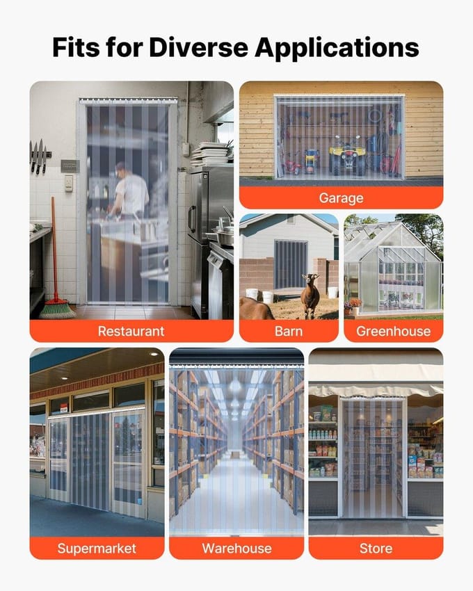 Strookgordijn PVC Deurgordijn 48  x 96  Koelcel Vriescel Helder Plastic