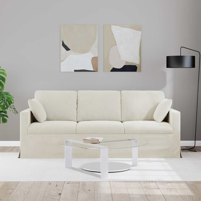 vidaXL - Bank - Crème - 198 - x - 78 - x - 80 - cm - Fluweel
