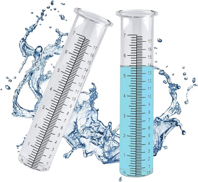 Regenmeter Glas Reservebuis 7 Inch Capaciteit voor Buiten Tuin (2 Stuks)