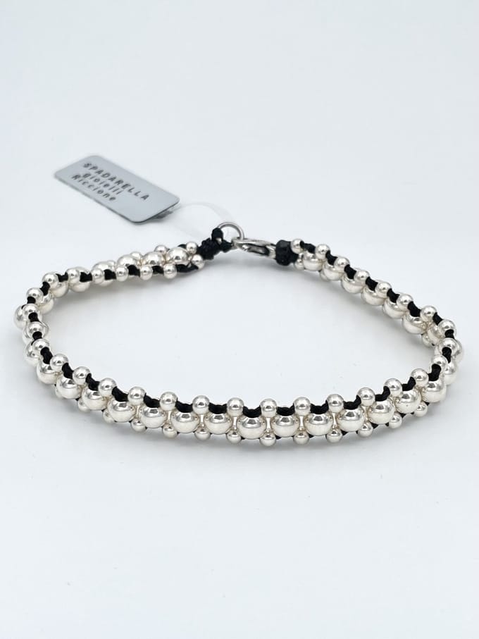 Spadarella Gioielli - SPBR29 - Armband - 925 Zilver - 9 mm - Black 4000 - 19,5 Cm