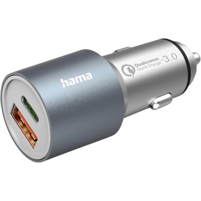 Hama 38W Auto oplader - 1x USB-C PD, 1x USB-A QC -