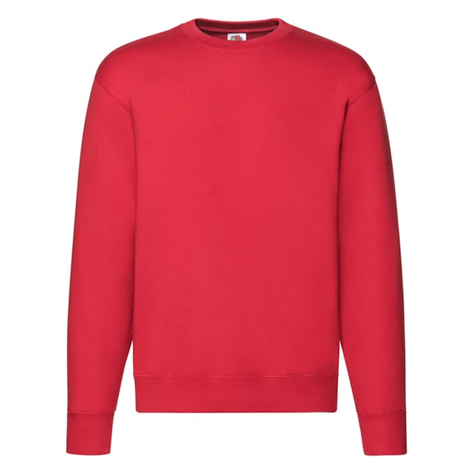 Fruit of the Loom Heren Premium Ingelegd Sweatshirt (Rood)