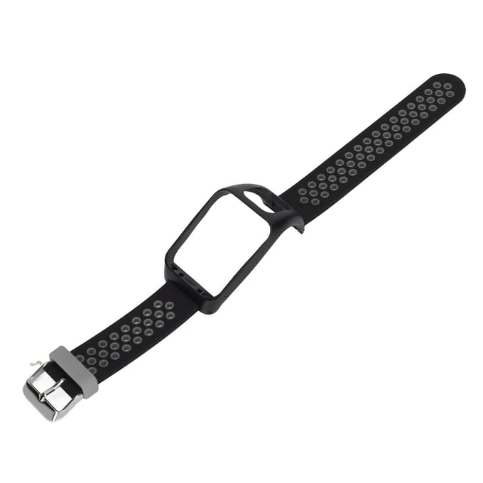 Smartwatch Band Siliconen Polshorlogeband Dubbel Kleurig met Gesp voor TOMTOM Runner3 donkergrijze kleur