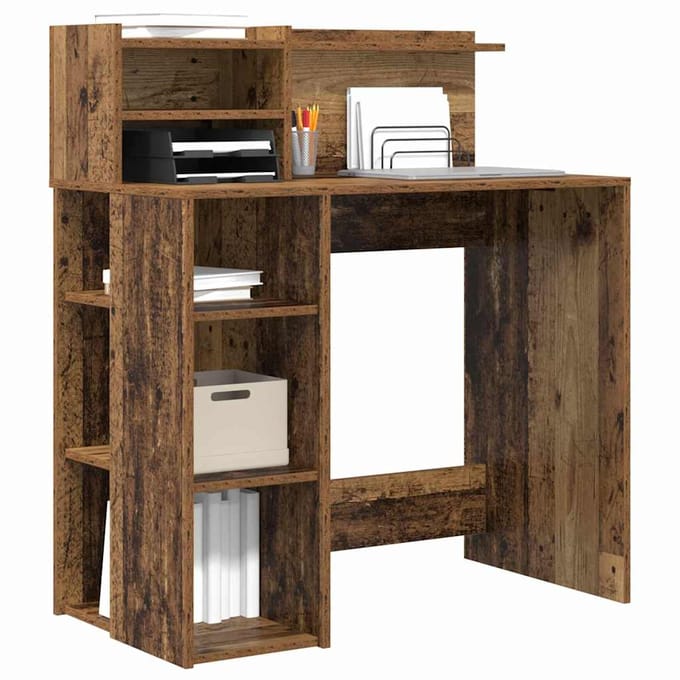 vidaXL - Bureau - Oud - Hout - Bewerkt - hout - 90 - x - 48 - x - 101,5 - cm