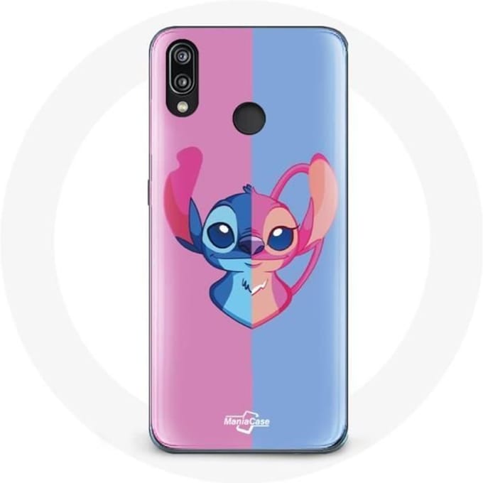 Coque - Huawei - P20 Lite - Souple - Protection - Stitch et Angel Bleu Rose rose