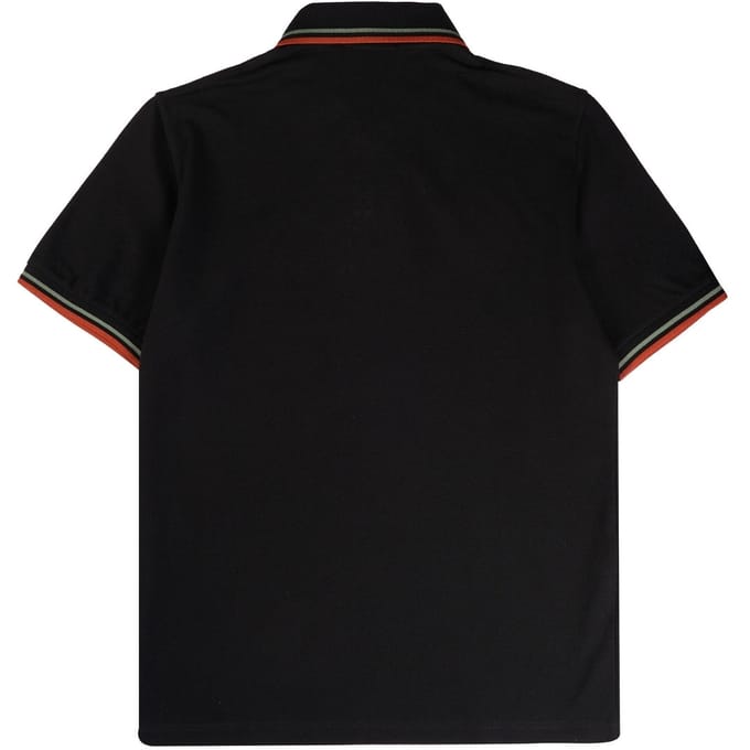 Fred Perry groen en bruin dubbel getipt zwart poloshirt