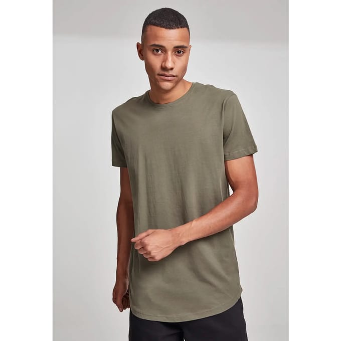 Urban Classics - Shaped Long Heren T-shirt - S - Groen
