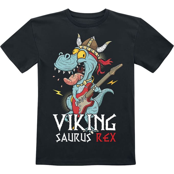Tierisch - Fun T-shirt - Vikingsaurus Rex - 104 tot 164 - voor Kinderen - zwart