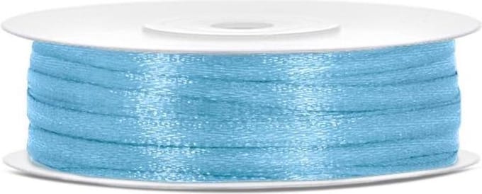 PartyDeco - Satijn lint licht blauw 3mm/rol 50m