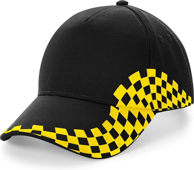Beechfield Grand Prix Cap B159 - Black / Yellow - One size