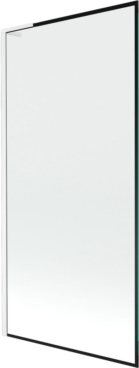Mexen Next L badwand 1-deurs 90 x 150 , zwart frame, wit - 895-090-000-03-70-20