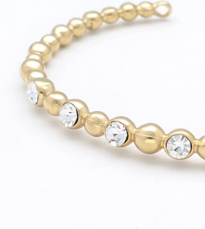Notre-V Bangle Stone Crystal Armbanden Dames - Goud - Maat ONESIZE