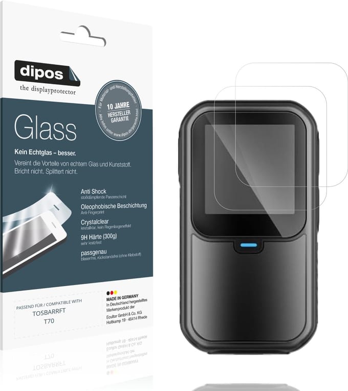 dipos – 2x Pantserfolie geschikt voor TOSBARRFT T70 | 9H Screenprotector