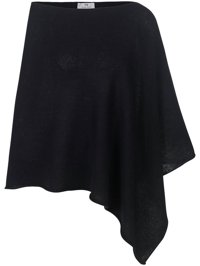 Poncho 100%  kasjmier Van Peter Hahn zwart
