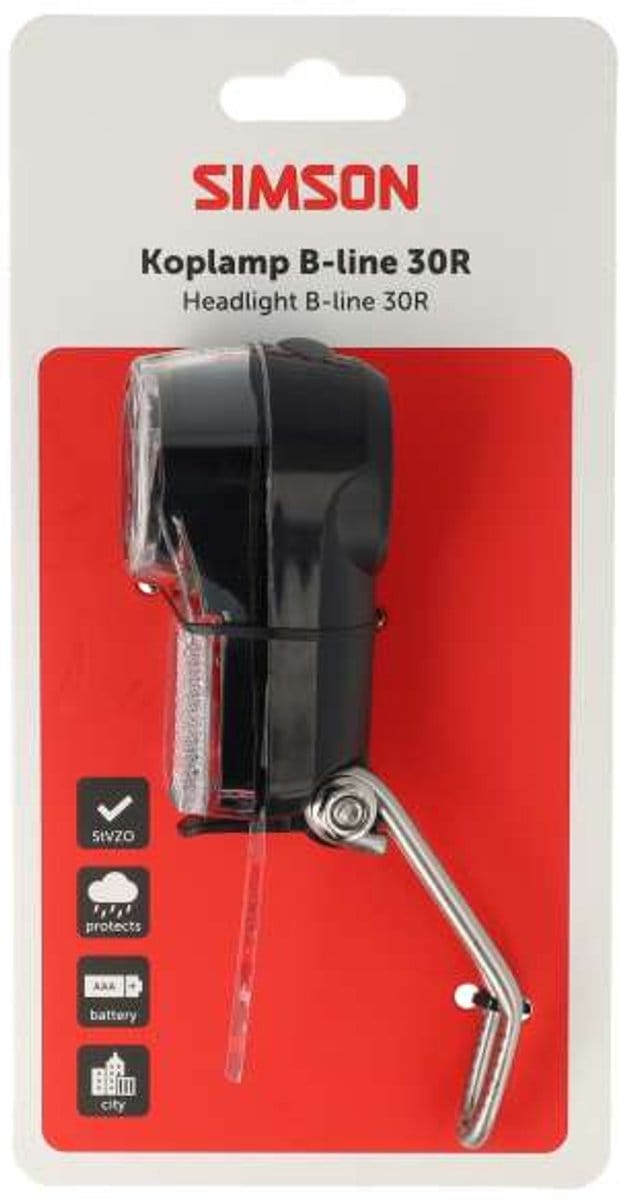 Simson koplamp Aurora B-line 30R - Batterij