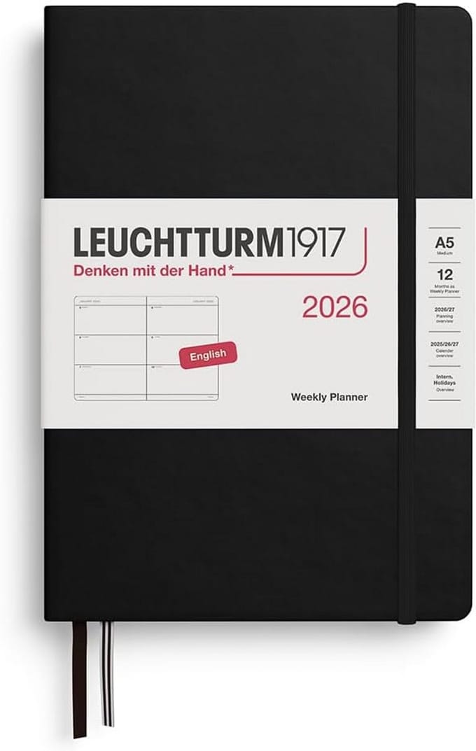 Weekkalender A5 2026 Per Week Overzicht Hardcover Zwart