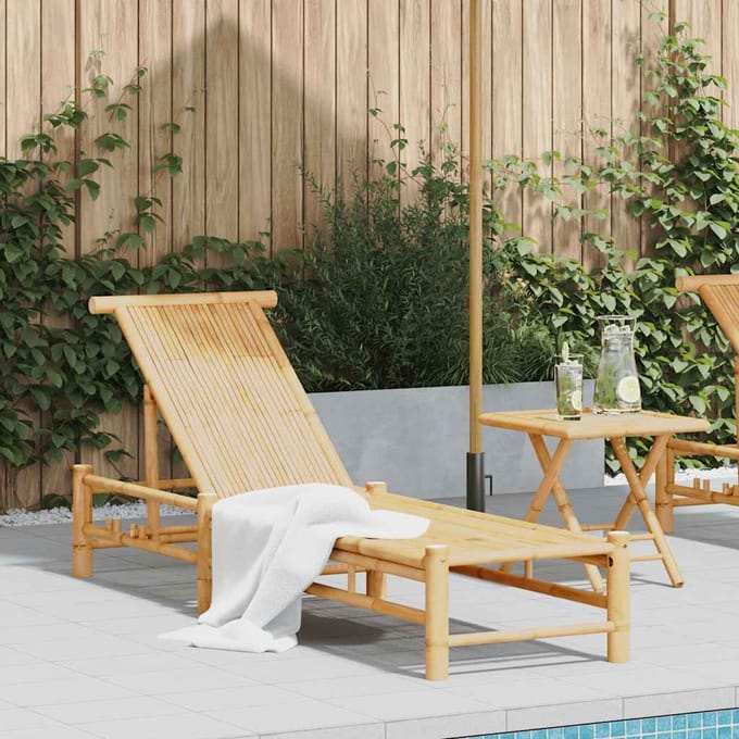 vidaXL - Ligbed - 55x199x30 - cm - bamboe
