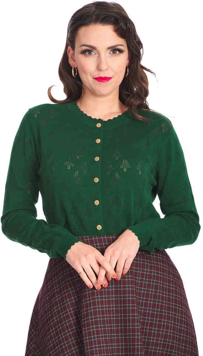 Banned - Happy Holiday Tree Cardigan - XL - Groen