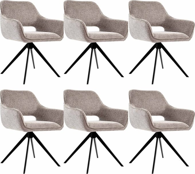 Set van 6 Kick draaistoel Miyo - taupe