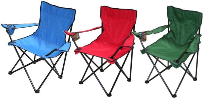 Benson camping stoelen - vouwstoel met leuning - kampeer - max. 110 kg