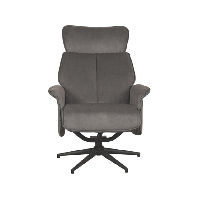LABEL51 Verdal Fauteuil - Grijs - Velvet - Excl. Hocker - - - Met Armleuning