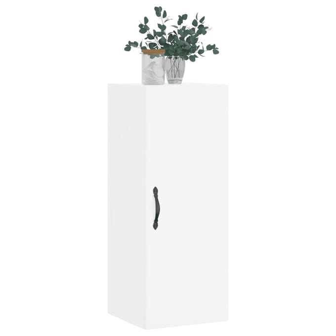 vidaXL - Wandkast - 34,5x34x90 - cm - bewerkt - hout - wit