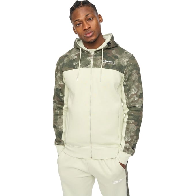 Crosshatch Mannen Branton Volledige Rits Hoodie (Licht Olijf)