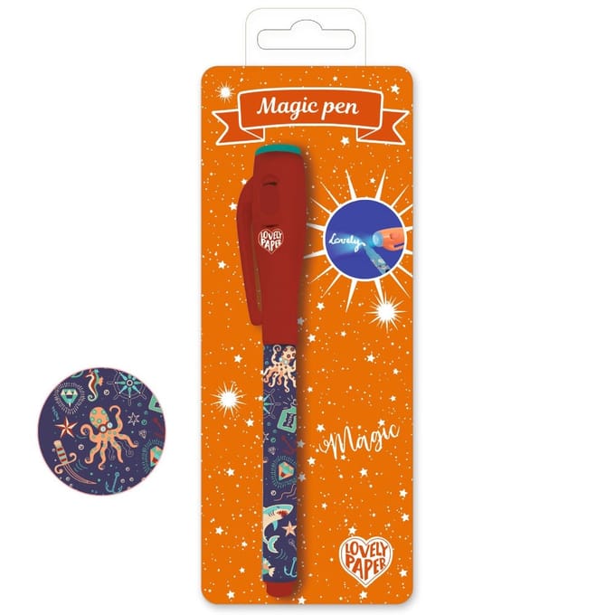 Djeco Steve Serie - Magische Pen - Onzichtbare Inkt - UV Licht - Rood