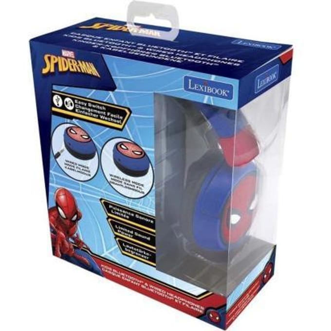 2-in-1 Bluetooth® en Bedrade comfortabele opvouwbare Koptelefoon met veilige volumebeperking SpiderMan Design