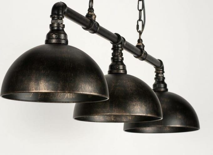 Lumidora Hanglamp 73225 - GOLDBRUSH - 3 Lichts - E27 - Zwart - Brons - Metaal