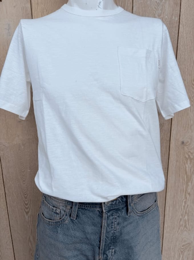 Jack&jones Jorcassis Structure Pocket Tee Coud Dancer | Wit | Maat: L