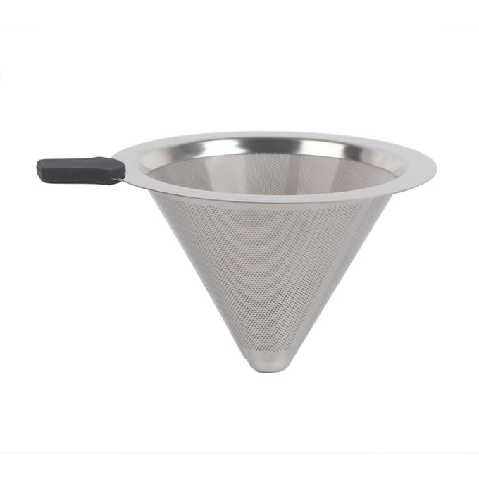 Handmatige koffiezetapparaat met roestvrijstalen filter gray