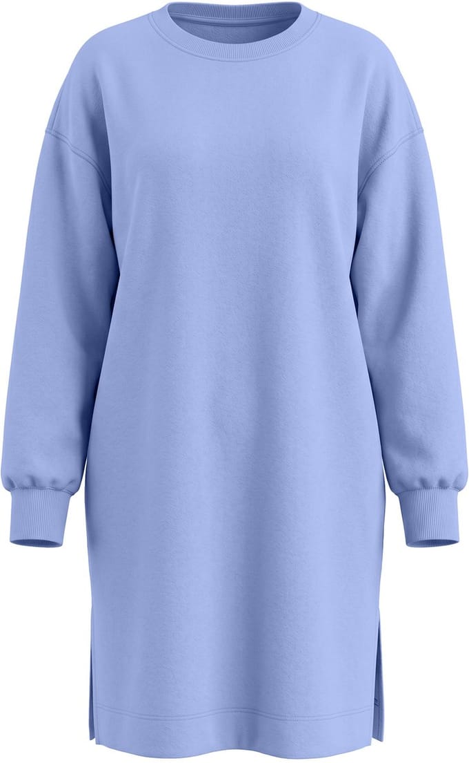 Studio Untold - Dames - Sweaterjurk oversized wijde ballon lange mouwen - Lichtblauw - Maat 42+