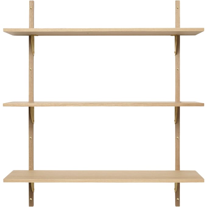 Ferm Living Sector Wandrek - eiken - Messing - 3 Wandplanken - breed