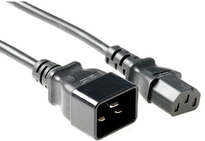 ACT Netsnoer C13 - C20 zwart 2 m AK5026