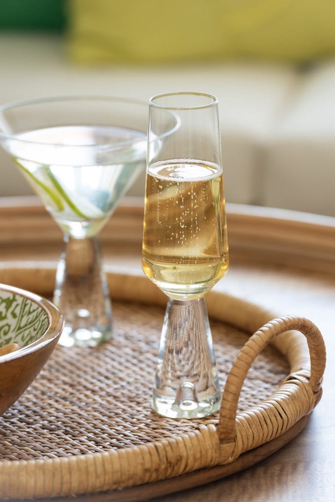 J-Line glas champagne Walker - glas - transparant - 4 stuks