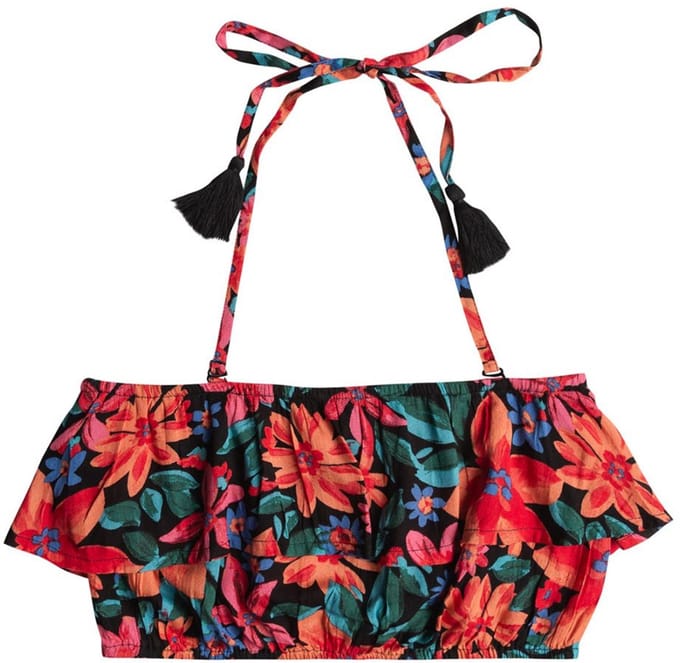 Roxy Golden Tropic Top - Anthracite Floral Fiesta Big